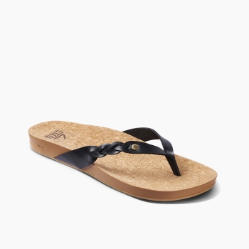 Produktbild Reef Damen Cushion Court Twist Black Ansicht rechter Schuh schräg vorne