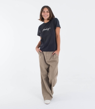 Produktbild Hurley Organic Script Only Tee T-Shirt Black Damen Ansicht getragen Vorderseite schräg