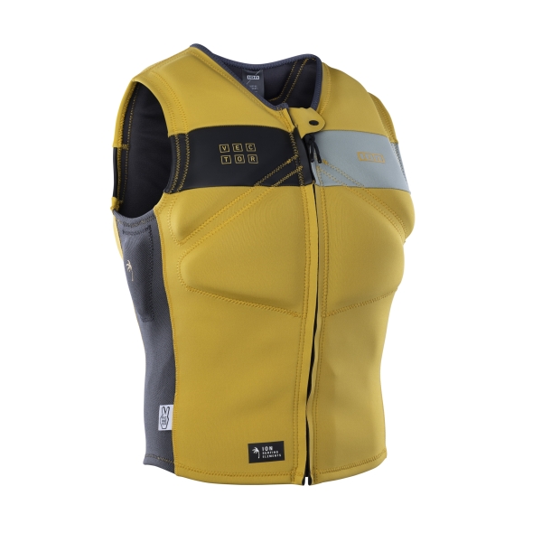 Produktbild ION Prallschutzweste Vector Vest Fzip Dark Amber/Gelb Ansicht schräg vorne