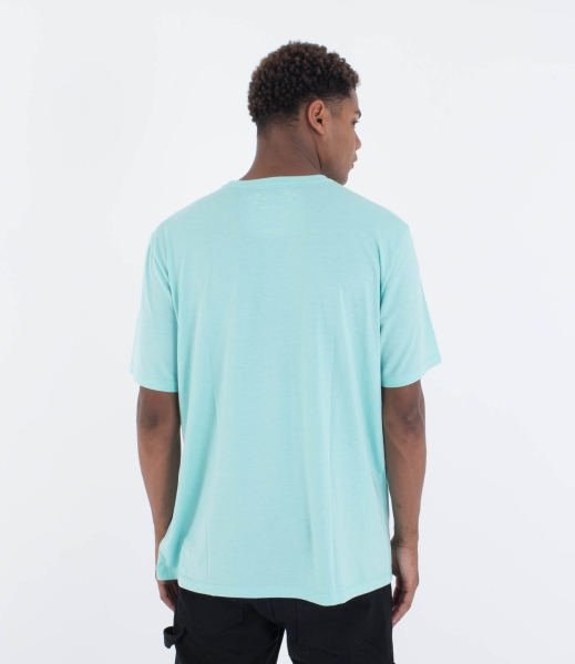 Produktbild Hurley The Box SS T-Shirt Hellblau Tropical Mist Ansicht getragen Rückseite